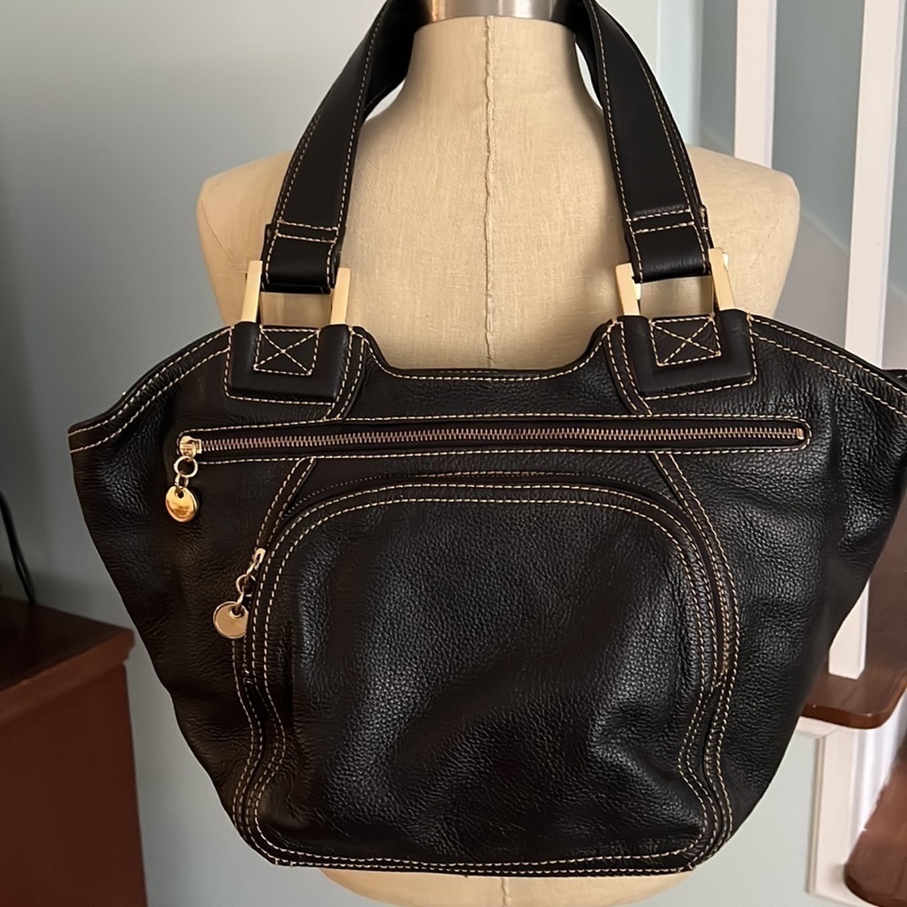 Maxx New York Large Pebbled Leather Handbag Purse Like New